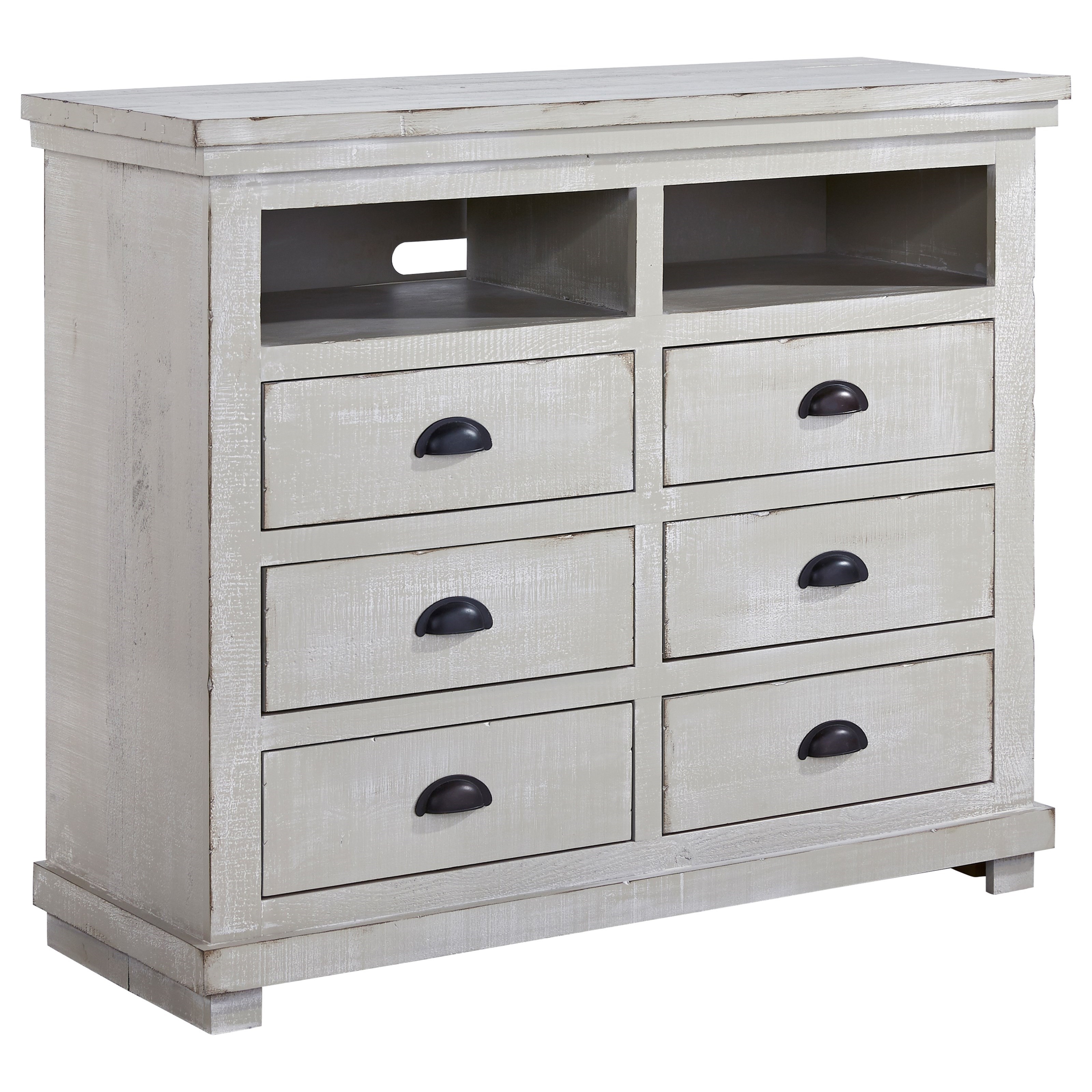 Progressive Furniture Willow Distressed Pine Media Chest Lindy's